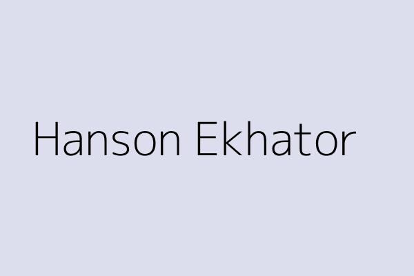 Hanson Ekhator